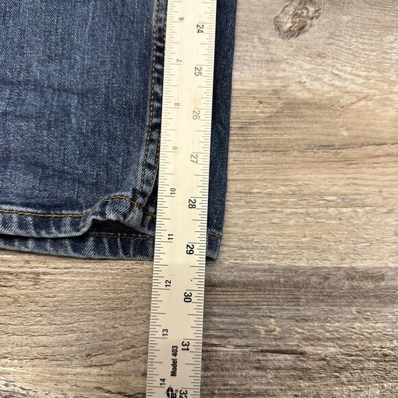 Levis 514 Red Tab Faded Mid Wash Blue Mens 33x30 Straight Leg Denim Jeans Casual - Picture 6 of 11